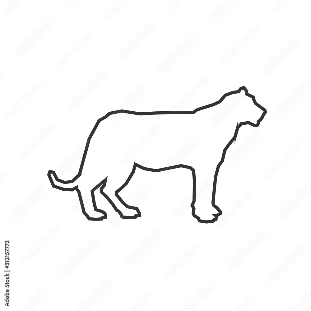 tiger icon animal vector illustration for graphic design and websites
