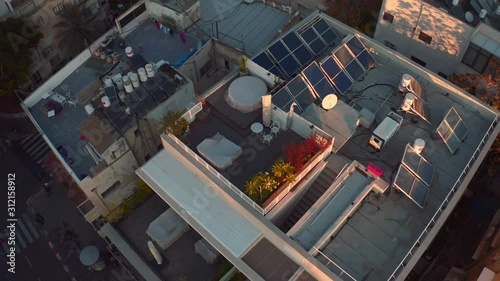 Center of Tel Aviv, Israel,  4k aerial drone skyline photo