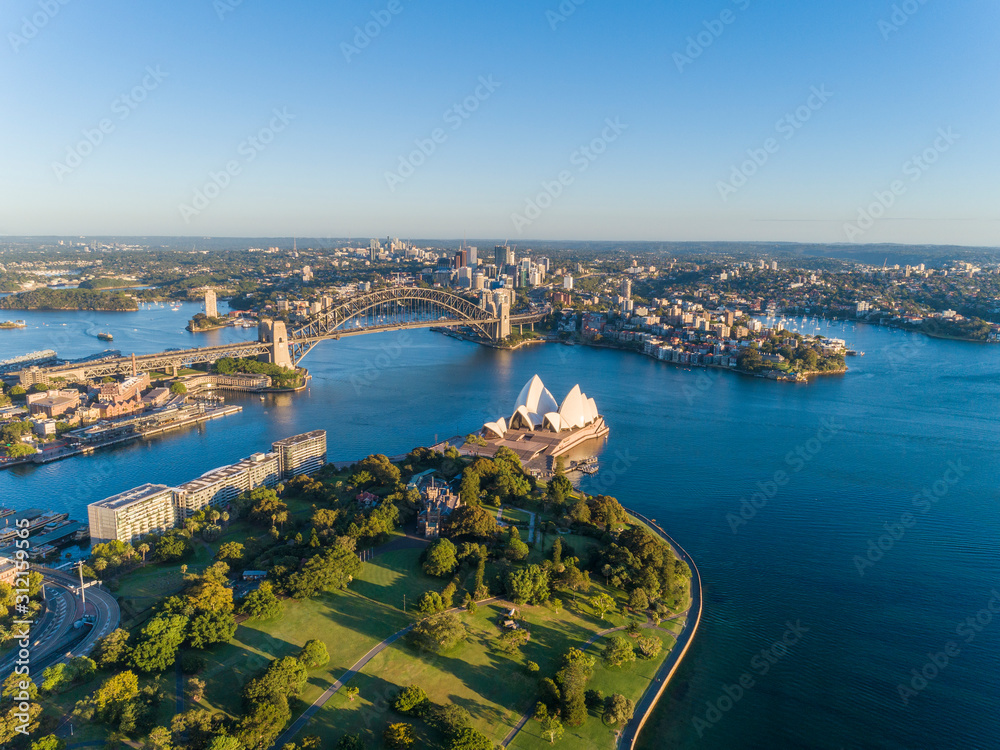Naklejka premium Sydney Harbour cityscape from air