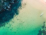 Top down aerial of Shelly Beach, Manly, Sydney