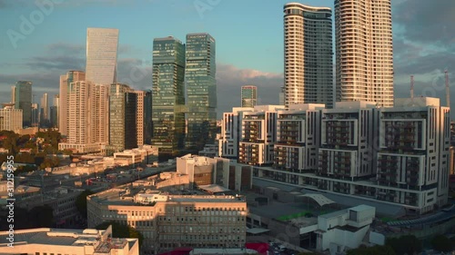 Center of Tel Aviv, Israel,  4k aerial drone skyline photo