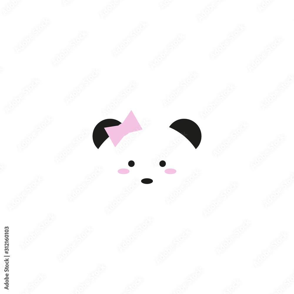Cute panda face. Vector illustration panda bear . Logo design template. Animal Logotype concept icon.