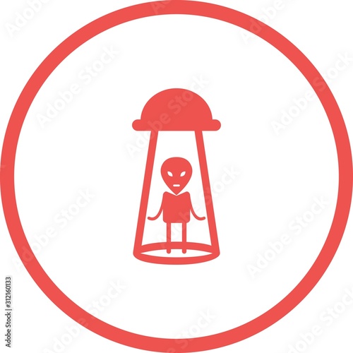 Unique Alien Abduction Vector Glyph Icon