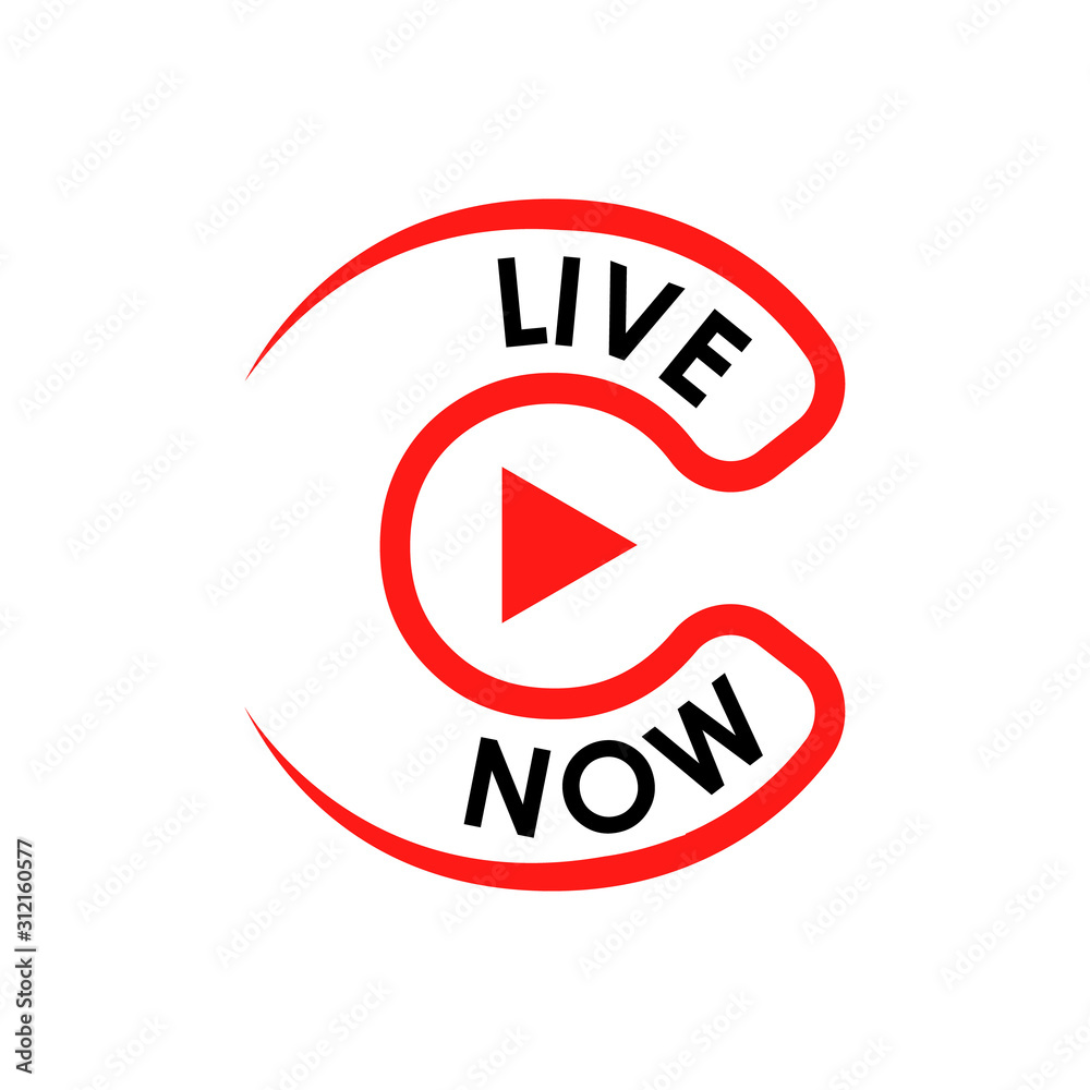 live now logo icon for TV News Entertaining show online sign banner vector illustration live now logo icon for TV News Entertaining show online sign banner vector illustration
