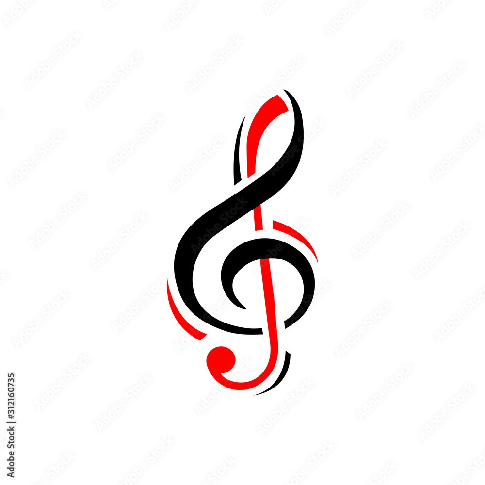 music notes logo creative abstract key note symbol instrumental ...