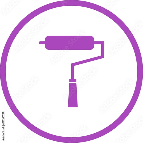 Unique Paint Roller Vector Glyph Icon