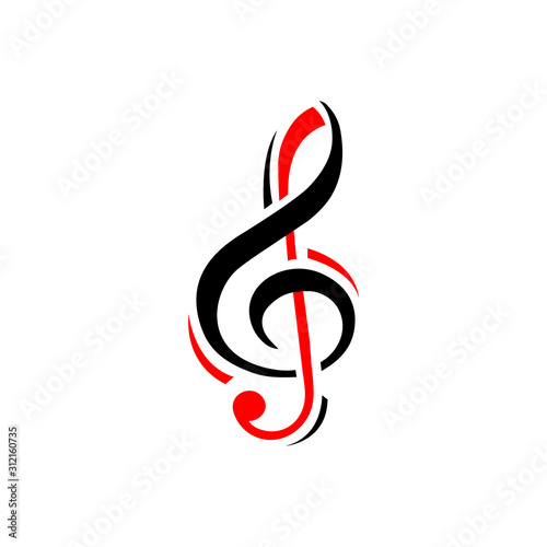 music notes logo creative abstract key note symbol instrumental template