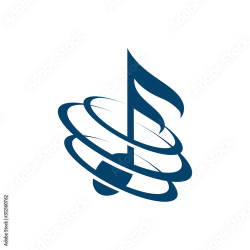 music notes logo creative abstract key note symbol instrumental template