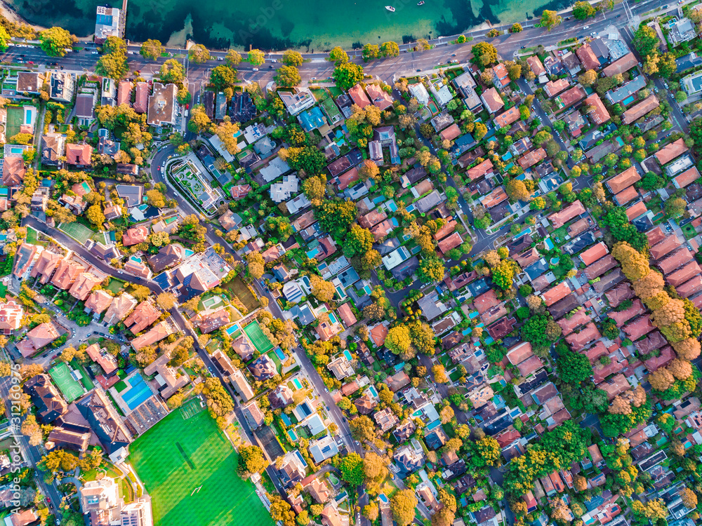 Point Piper suburbs aerial view from Helicopter Point Piper suburbs aerial view from Helicopter