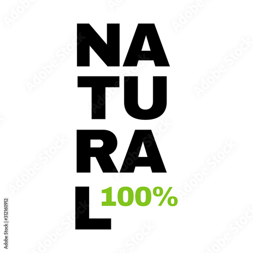 100% percent natural logo design healty food stamp vector illustrations