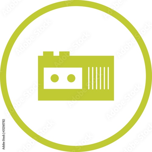 Unique Tape Recorder Vector Glyph Icon