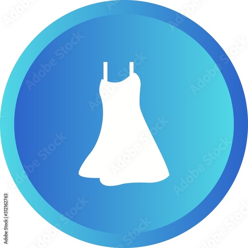 Unique Night Dress Vector Glyph Icon