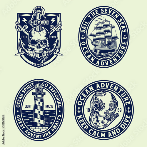Nautical Emblem T-shirt Graphic Collection