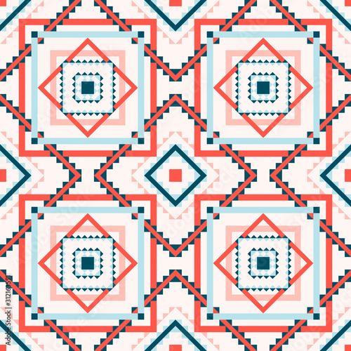 Tribal vector seamless pattern. Aztec fancy abstract geometric art print. Ethnic hipster backdrop. Wallpaper, cloth design, fabric, paper, cover, textile design template