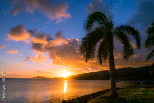 tropical beach sunset