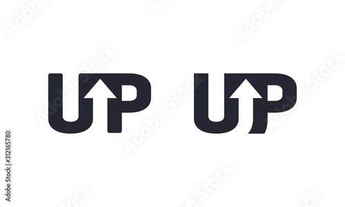 U and P letter with arrow for design vector editable