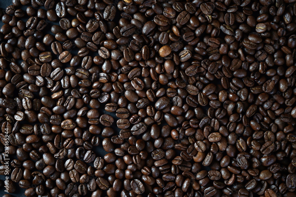 Background texture with coffee beans