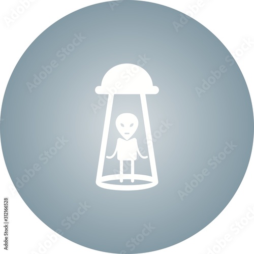 Unique Alien Abduction Vector Glyph Icon