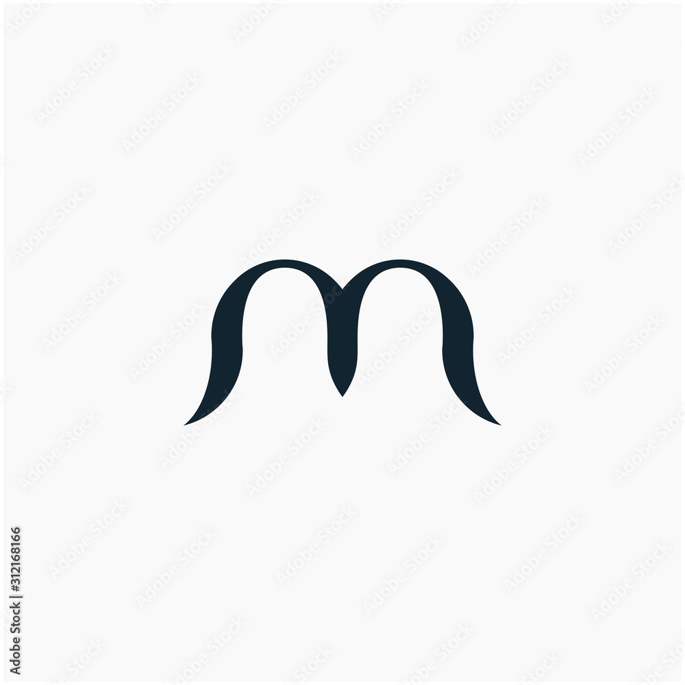 logo letter M with ribbon swoosh wave. The logo can be used for business consulting and financial companies - vector logo letter M with ribbon swoosh wave. The logo can be used for business consulting and financial companies - vector