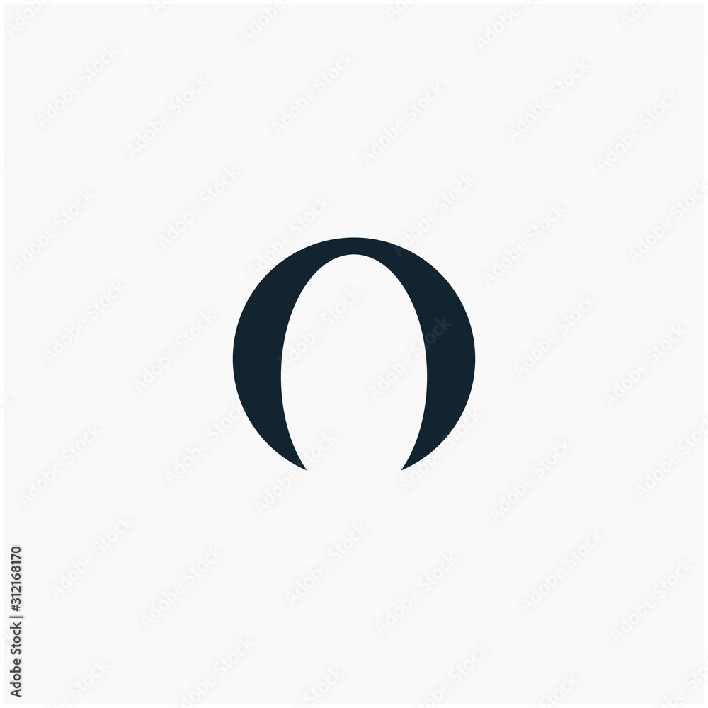 logo letter N or O N circle with ribbon swoosh wave. The logo can be used for business consulting and financial companies - vector logo letter N or O N circle with ribbon swoosh wave. The logo can be used for business consulting and financial companies - vector