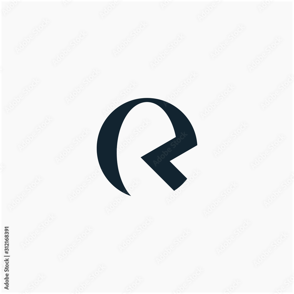 logo letter circle with ribbon swoosh wave. The logo can be used for business consulting and financial companies - vector logo letter circle with ribbon swoosh wave. The logo can be used for business consulting and financial companies - vector