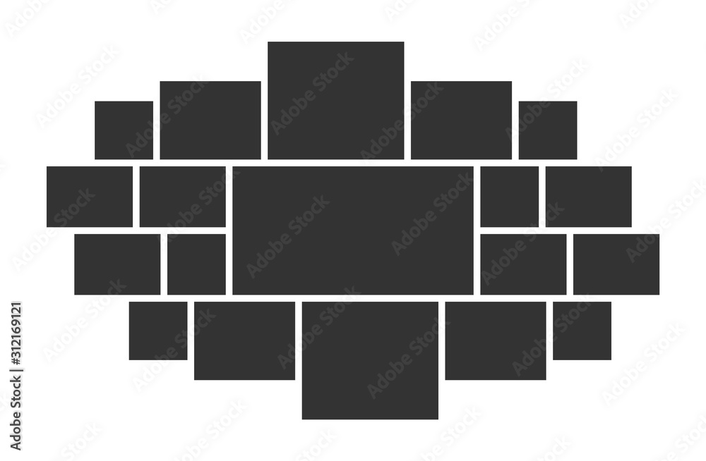 Template collage idea for wall photo gallery. Ready photo frames composition for wall design. Template collage idea for wall photo gallery. Ready photo frames composition for wall design.