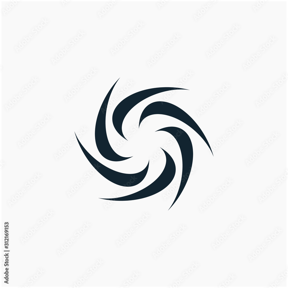flower circle with ribbon swoosh wave. The logo can be used for business consulting and financial companies - vector flower circle with ribbon swoosh wave. The logo can be used for business consulting and financial companies - vector