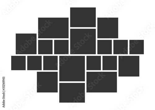 Photo collage frames template. Moodboard. Vector photo frame layout. Collage composition.