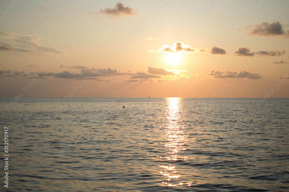 Sunset over the Black sea in Batumi