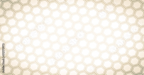 Geometric hexagon grid illustration. Abstract futuristic technology background.