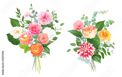 Floral vector design bouquets