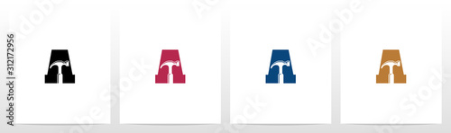 Hammer Tools On Letter Logo Design A