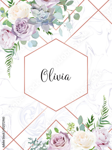 Dusty violet lavender,creamy and mauve antique rose
