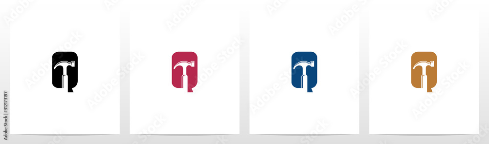 Hammer Tools On Letter Logo Design Q Hammer Tools On Letter Logo Design Q