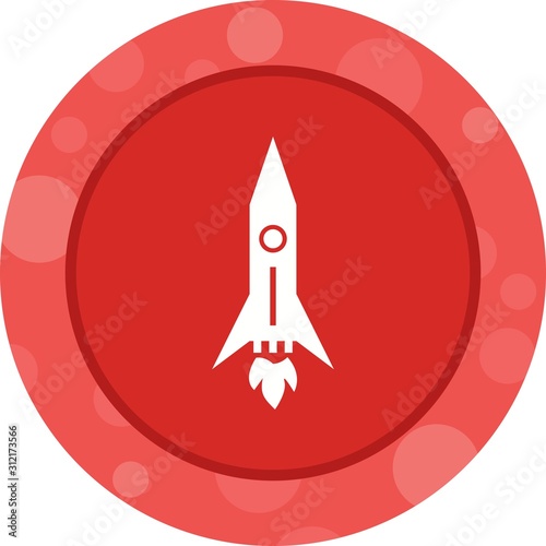 Unique Rocket Vector Glyph Icon