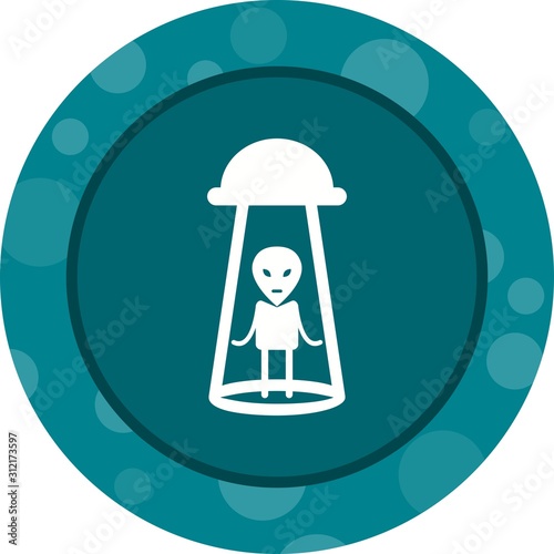 Unique Alien Abduction Vector Glyph Icon