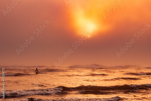 Sunrise and surf