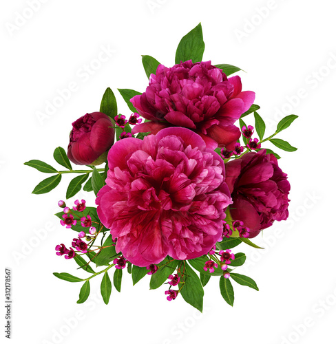 Fototapeta Naklejka Na Ścianę i Meble -  Bouquet of pink peonie flowers in a floral arrangement