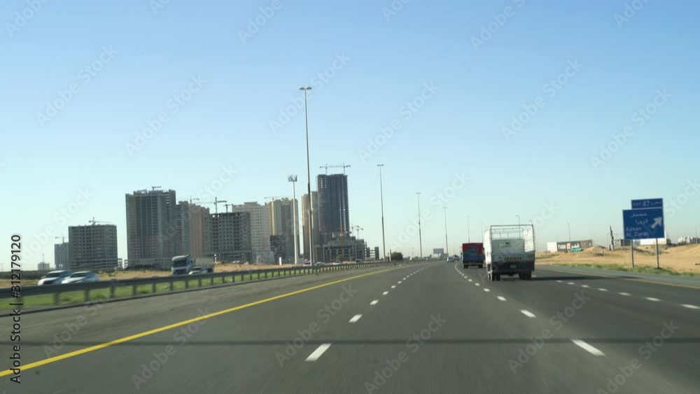 major road in the United Arab Emirates , off-road trip POV uae desert Streets . major road in the United Arab Emirates , off-road trip POV uae desert Streets .