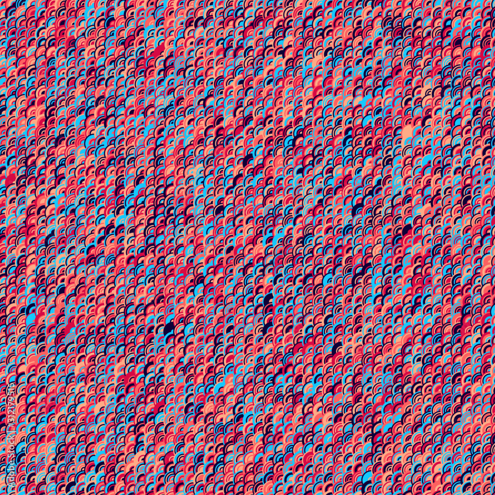 Fototapeta premium Pattern with random colored Circles Generative Art background illustration