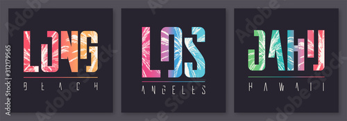 Set of stylish graphic t-shirt vector designs, posters, typography