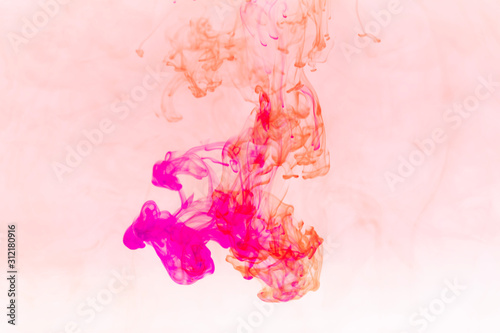 Background water soluble ink .abstract red and pink watercolor soluble in water . Backdrop with copy