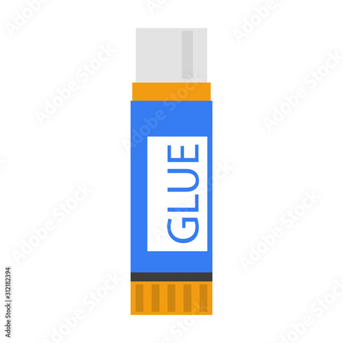 Blue glue stick vector isolated. School stationery