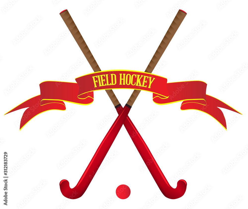 Field Hocky Ribbon Banner Sticks And Ball Field Hocky Ribbon Banner Sticks And Ball