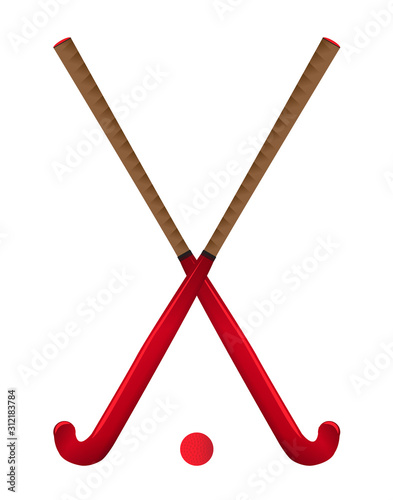 Photography Field Hocky Sticks And Ball