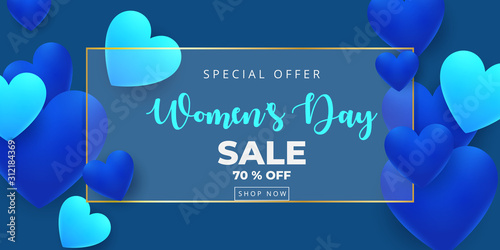 8 March. Happy Women's Day sale banner