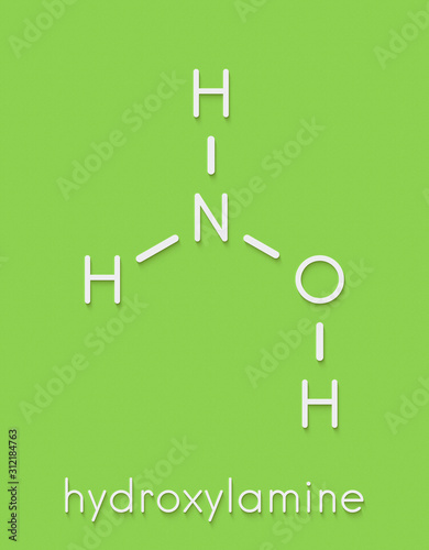 Hydroxylamine molecule. Skeletal formula. photo