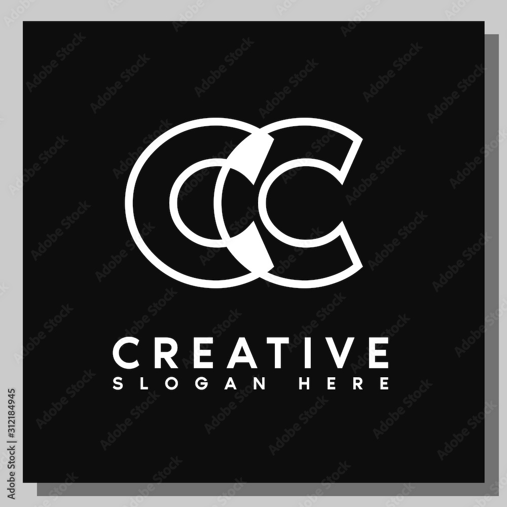 Obraz premium simple linear C logotype isolated on black background design concept. vector illustration