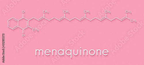 Vitamin K2 or menaquinone molecule. Skeletal formula.