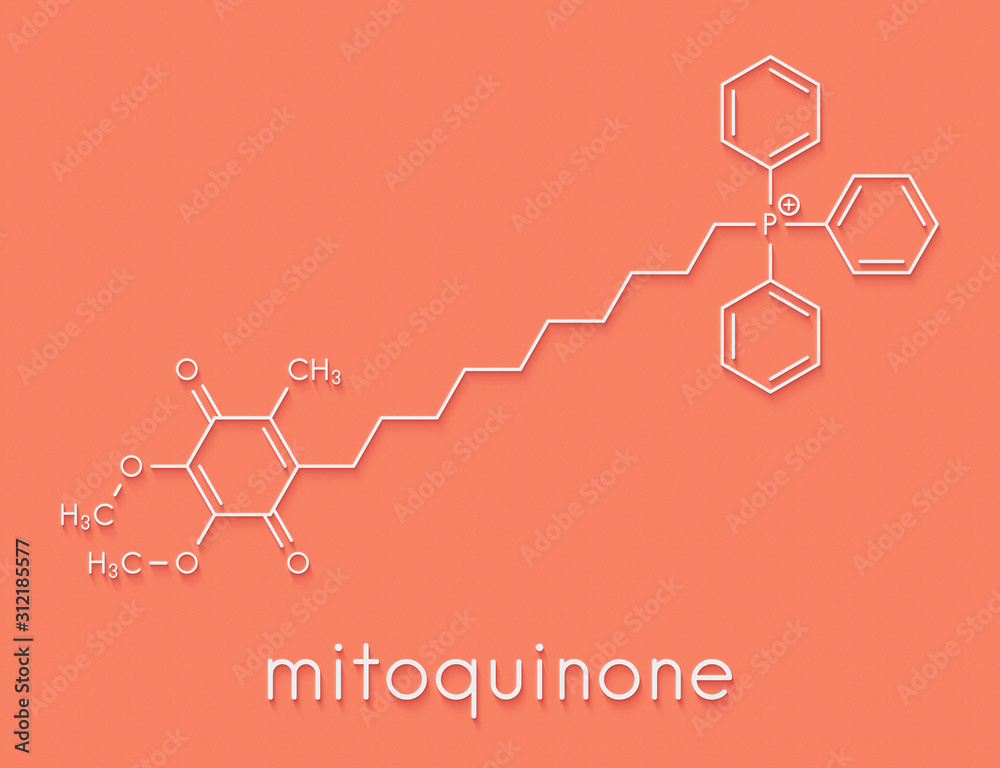 Fototapeta premium Mitoquinone or mitoQ molecule. Skeletal formula.